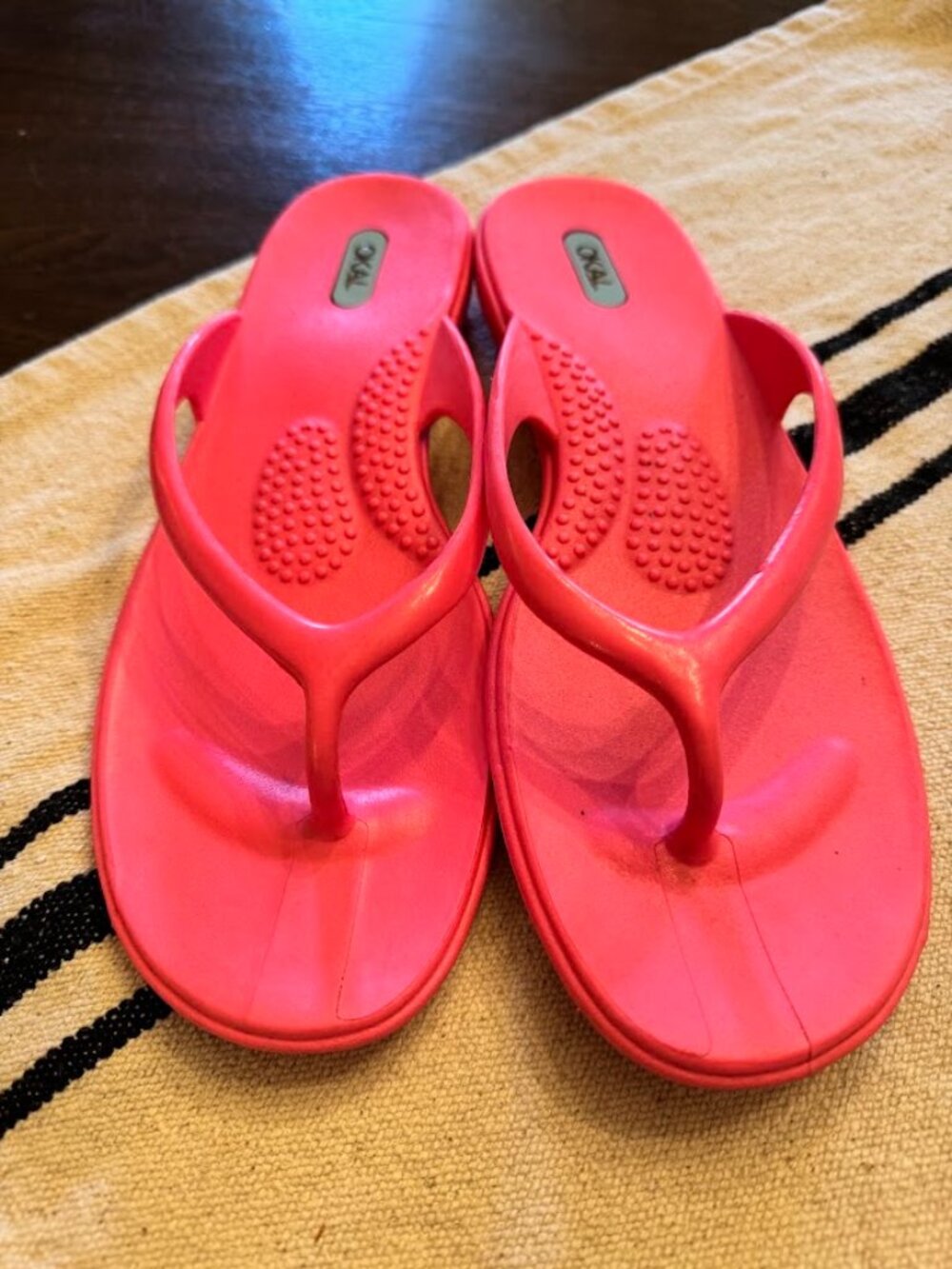 Pink Oka B Womens's Plastic Beach Sandal Flip-flop Flats Size Large/10-11